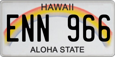 HI license plate ENN966