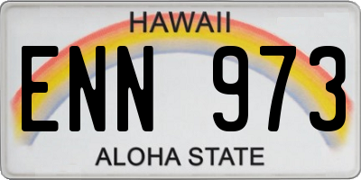 HI license plate ENN973
