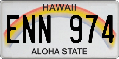 HI license plate ENN974