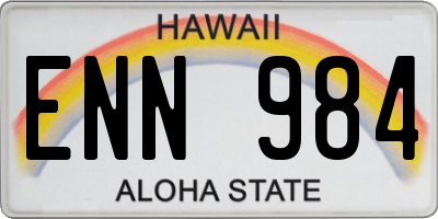 HI license plate ENN984