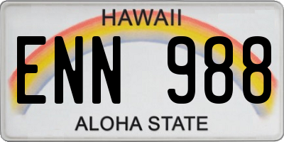 HI license plate ENN988