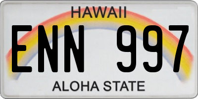 HI license plate ENN997
