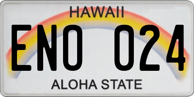 HI license plate ENO024