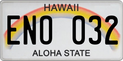 HI license plate ENO032