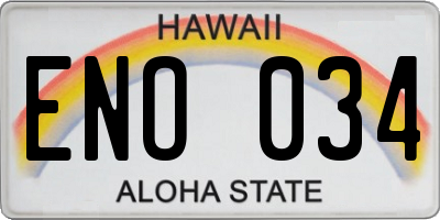 HI license plate ENO034