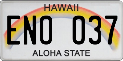 HI license plate ENO037