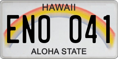 HI license plate ENO041