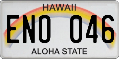 HI license plate ENO046