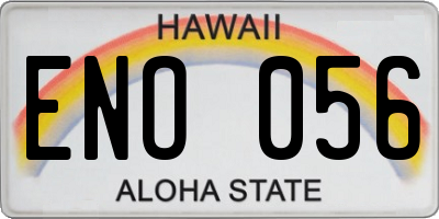 HI license plate ENO056