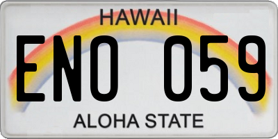 HI license plate ENO059