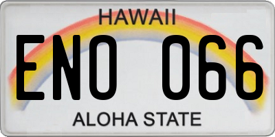 HI license plate ENO066