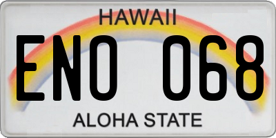 HI license plate ENO068