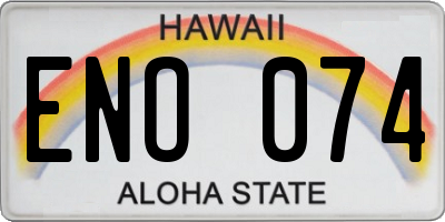 HI license plate ENO074