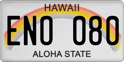 HI license plate ENO080