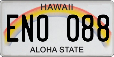 HI license plate ENO088