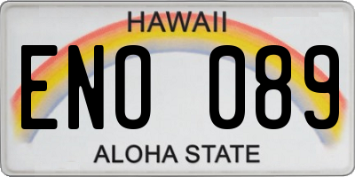 HI license plate ENO089