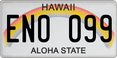 HI license plate ENO099