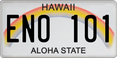 HI license plate ENO101