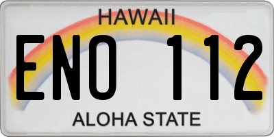 HI license plate ENO112