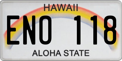 HI license plate ENO118