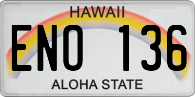 HI license plate ENO136