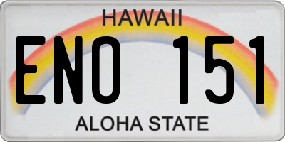 HI license plate ENO151