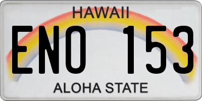 HI license plate ENO153