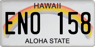 HI license plate ENO158