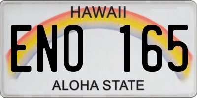 HI license plate ENO165
