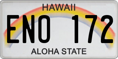 HI license plate ENO172