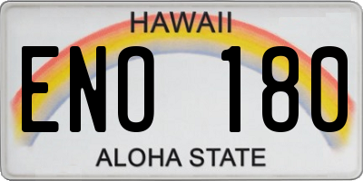 HI license plate ENO180
