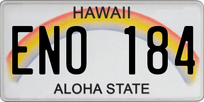 HI license plate ENO184