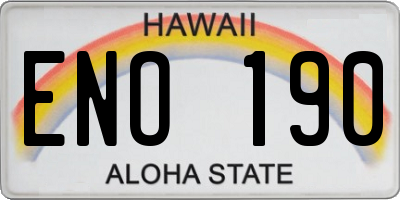 HI license plate ENO190