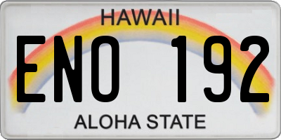 HI license plate ENO192