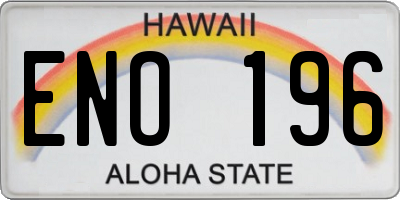 HI license plate ENO196