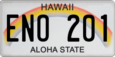 HI license plate ENO201