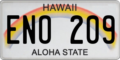 HI license plate ENO209