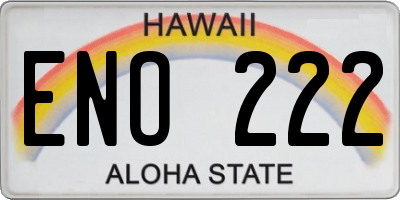 HI license plate ENO222