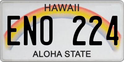 HI license plate ENO224