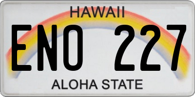 HI license plate ENO227