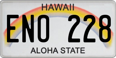 HI license plate ENO228