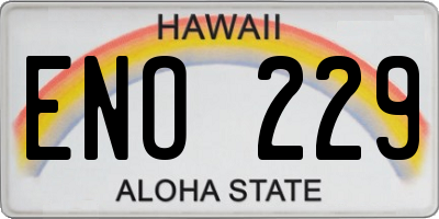 HI license plate ENO229