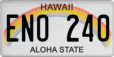 HI license plate ENO240