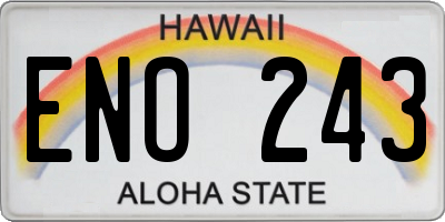 HI license plate ENO243
