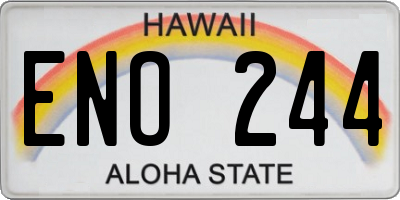 HI license plate ENO244