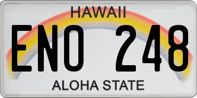 HI license plate ENO248