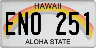 HI license plate ENO251