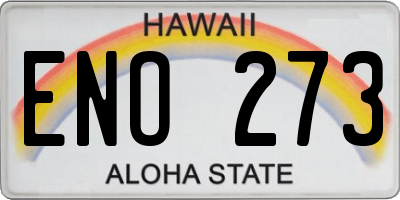 HI license plate ENO273