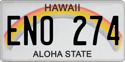 HI license plate ENO274