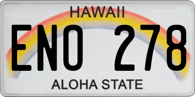 HI license plate ENO278
